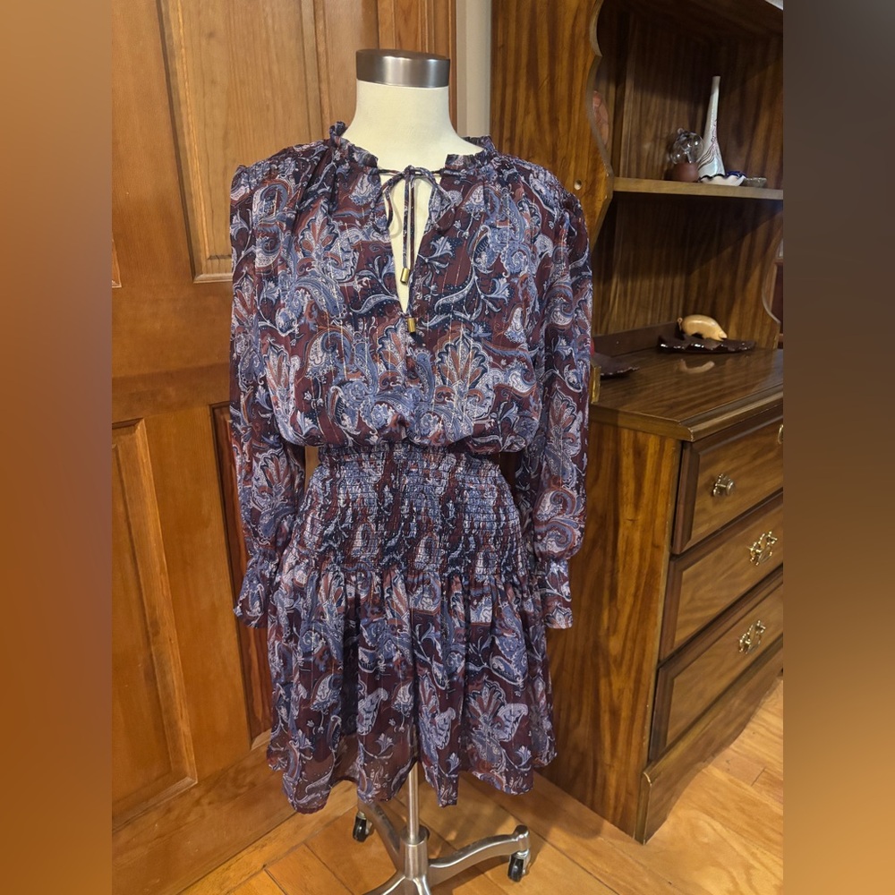 bishop + young Purple and Blue Ruffled Dress XS